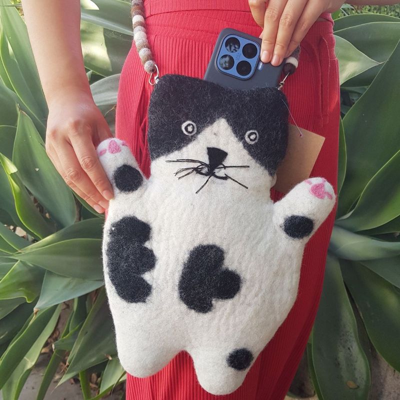 Стейси — филцована чанта Flat Cat