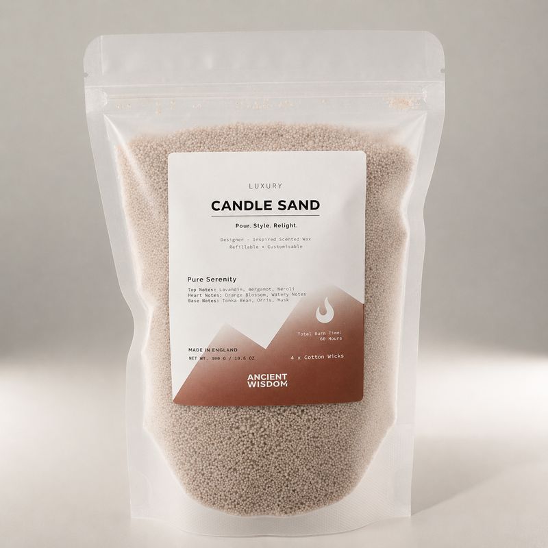 Ароматизирана пясъчна свещ - Latte Beige - Pure Serenity - 300 г