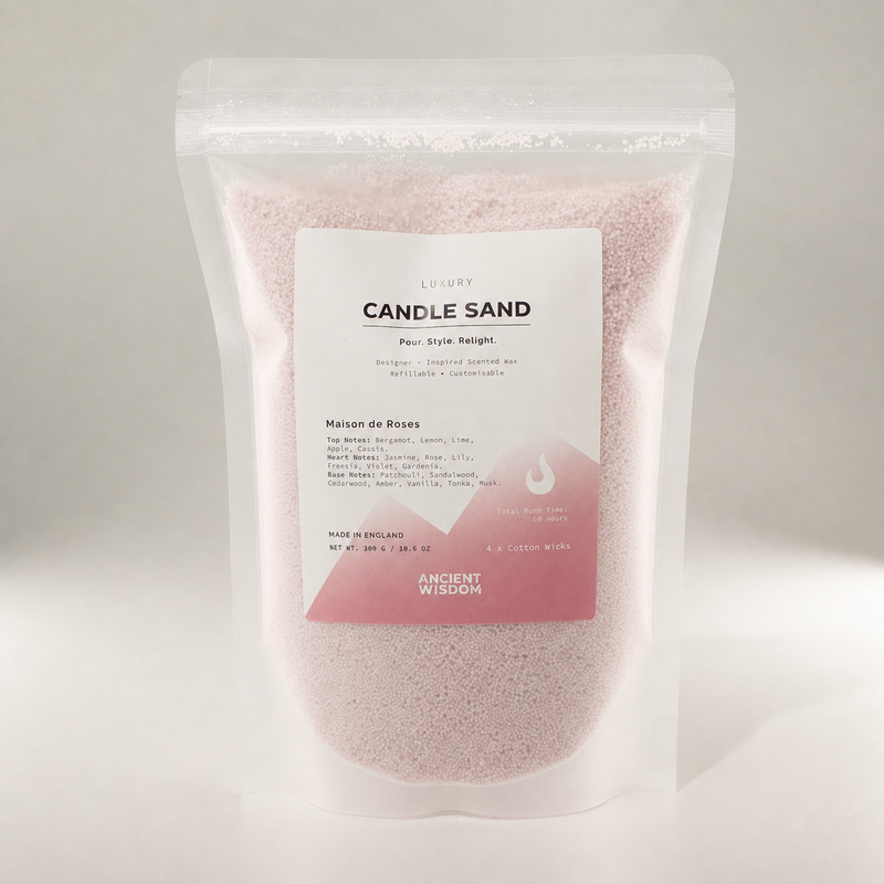 Ароматизирана пясъчна свещ - пепелно розово - Maison de Roses - 300 г