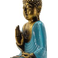 Буда с тюркоазено и златно - Екстра голям размер 40 см - Витарка мудра (мъдрост)