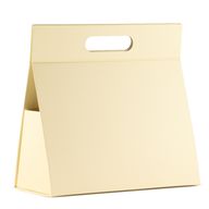 Плоска пакетирана подаръчна кутия - Голяма ръчна кутия (28x12.5x26см) - слонова кост