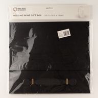 Плоско сглобяема кутия за подаръци - Форма на кутия за вино (33.5x10x10.5cm) - Черна