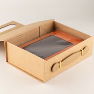 Разглобяема подаръчна кутия - Средна кошница за подаръци (24x18.2x8 см) - Кафява крафт