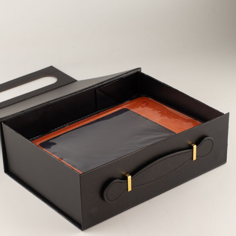Плоска сглобяема подаръчна кутия - Средна подаръчна кошница (24x18.2x8 см) - Черна