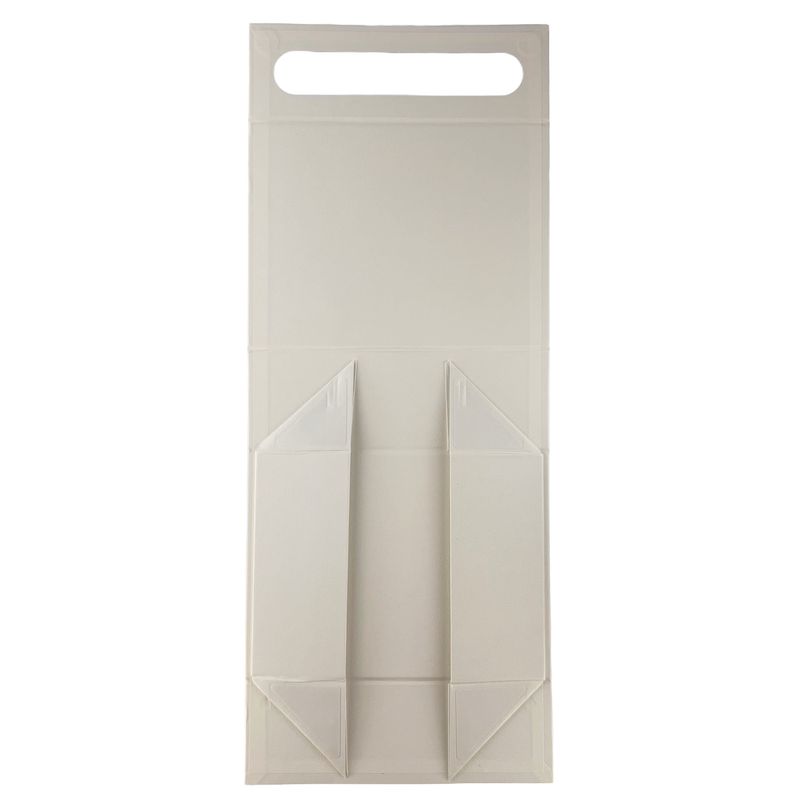 Плоска сгъваема подаръчна кутия - Средна кошница за подаръци (24x18.2x8 см) - бяла