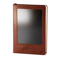 Бележник за намерения - LCD екран за почистване - кафяв кожен ефект - медно листо - 80 страници