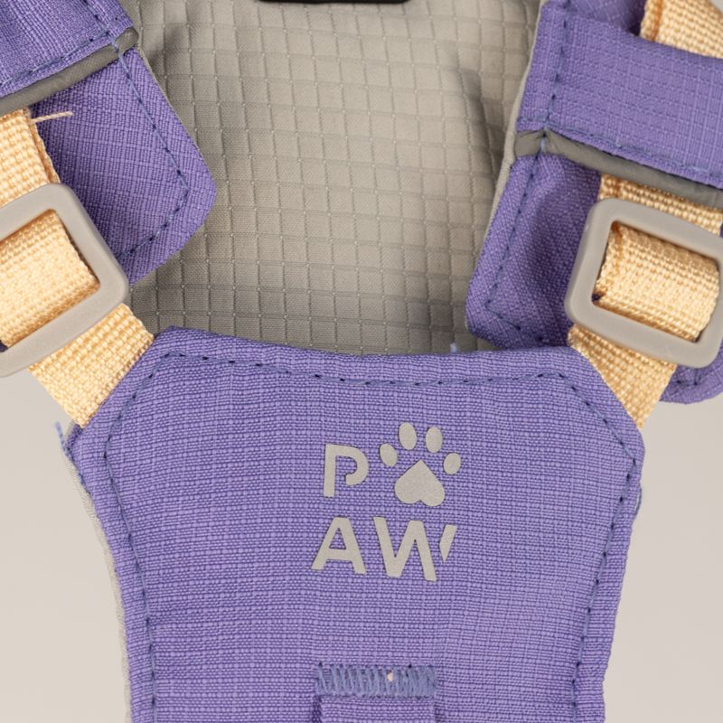 PAW - XS (2-4 кг) кучешка презрамка за стъпване Guardian с отразителна мрежа - лавандов цвят - аметистов талисман