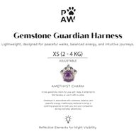 PAW - XS (2-4 кг) кучешка презрамка за стъпване Guardian с отразителна мрежа - лавандов цвят - аметистов талисман
