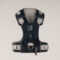 PAW - XS (2-4 кг) Шлейка за кучета Step-in Guardian с рефлекторна мрежа - каменно сиво - черен обсидианов талисман