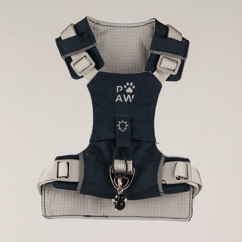 PAW - S (4-8 кг) Step-in Guardian Harness за кучета с отразяваща мрежа - Rock Grey - Черен обсидианов талисман