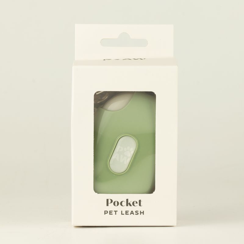 Каишка за домашни любимци Paw Pet - Pocket Pod - зелено - 1.5 м