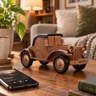 Класически ретро автомобилен високоговорител и държач за телефон - Bluetooth - 5 вата