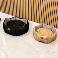 Легло за лапи - Средно кралска корона - Пясъчено и сиво - 50x50x26 см