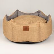 Легло за лапи - Средно кралска корона - Пясъчено и сиво - 50x50x26 см