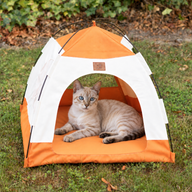 Paw Bed - Бежово и оранжево тент - 58x58x48 см