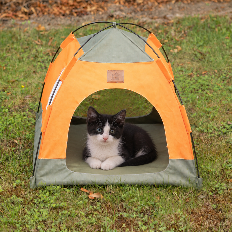 Paw Bed - зелено-оранжева палатка - 48x48x40 см