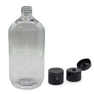 1000ml Прозрачна Пластмасова Бутилка тип Boston с Капачка тип Flip Top 28mm