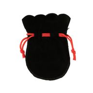 Качествена готическа кръгла кадифена торбичка - черна 12x8 см