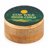 Кръгла емайлирана кутийка - Stay Wild Moon Child
