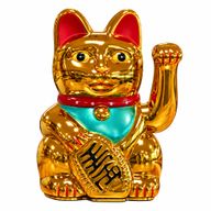 Златна котка за късмет - 15 см