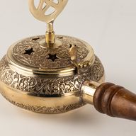Кадилница за тамян с дървена дръжка - Пентаграм