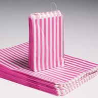 7x9" Торбички с Candy Stripe (1000) - РОЗОВО