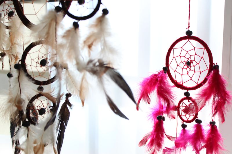 Bali Dreamcatchers - Малък кръгъл - Тюркоазено/Розово/Лилаво