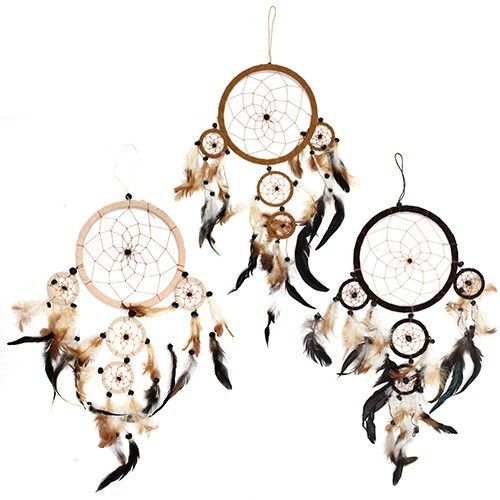 Bali Dreamcatchers - Голям кръгъл - крем/кафе/шоколад