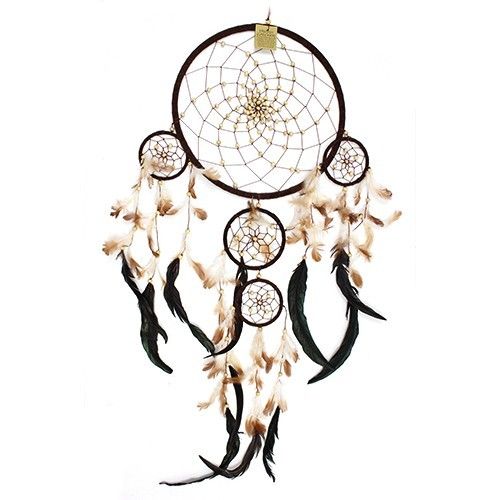 Bali Dreamcatchers - Голям кръгъл - крем/кафе/шоколад