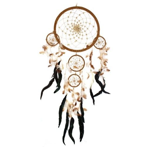 Bali Dreamcatchers - Голям кръгъл - крем/кафе/шоколад