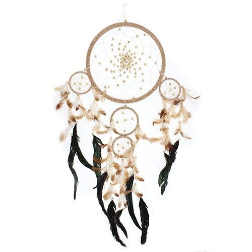 Bali Dreamcatchers - Голям кръгъл - крем/кафе/шоколад
