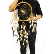Bali Dreamcatchers - Екстра голям кръг - крем/кафе/шоколад