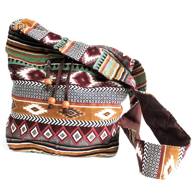Jacquard чанта - шоколадови студентски чанти